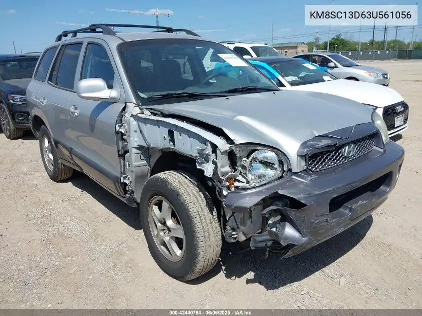 2003 Hyundai Santa Fe Gls/Lx VIN: KM8SC13D63U561056 Lot: 42440764