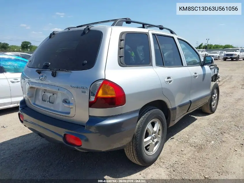 2003 Hyundai Santa Fe Gls/Lx VIN: KM8SC13D63U561056 Lot: 42440764