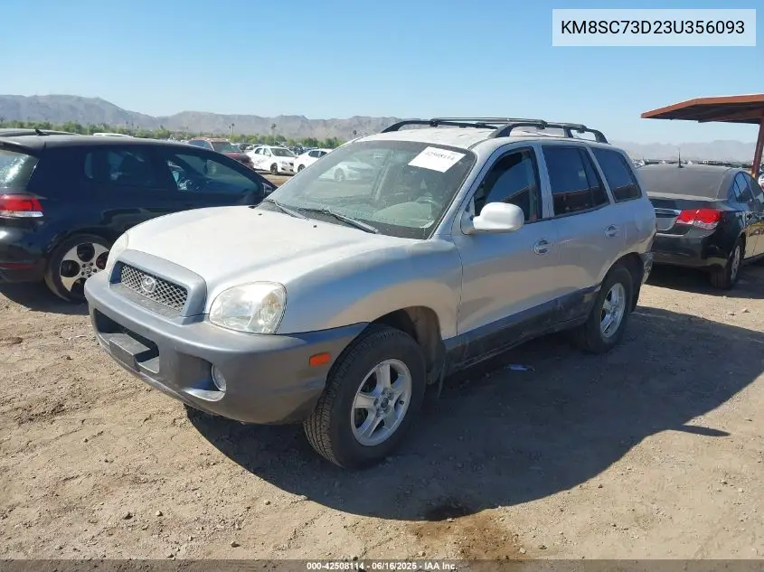 2003 Hyundai Santa Fe Gls/Lx VIN: KM8SC73D23U356093 Lot: 42508114