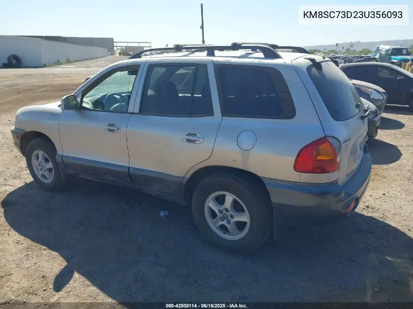 2003 Hyundai Santa Fe Gls/Lx VIN: KM8SC73D23U356093 Lot: 42508114