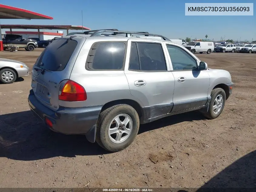 2003 Hyundai Santa Fe Gls/Lx VIN: KM8SC73D23U356093 Lot: 42508114