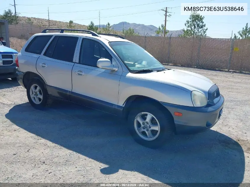 2003 Hyundai Santa Fe Gls/Lx VIN: KM8SC73E63U538646 Lot: 42510046