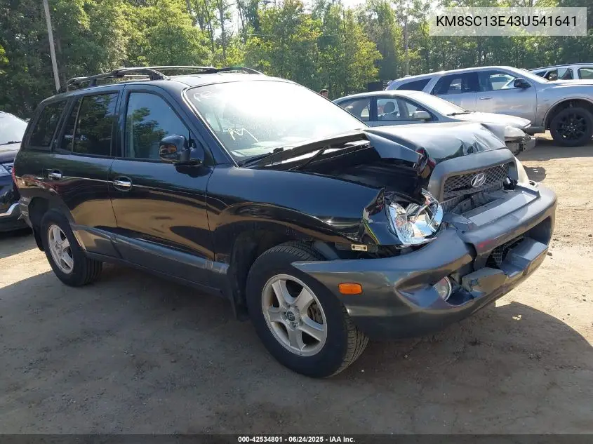 2003 Hyundai Santa Fe Gls/Lx VIN: KM8SC13E43U541641 Lot: 42534801
