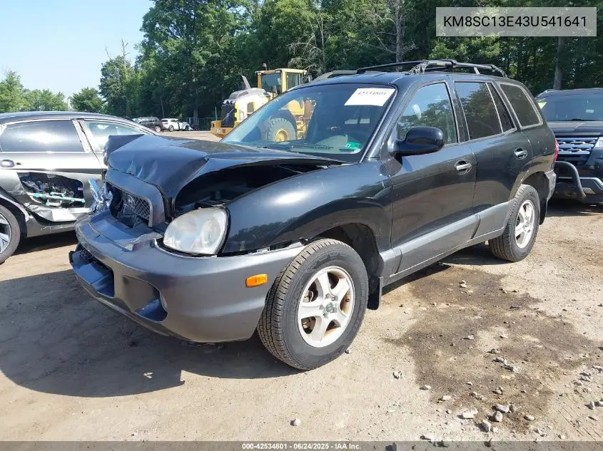 2003 Hyundai Santa Fe Gls/Lx VIN: KM8SC13E43U541641 Lot: 42534801