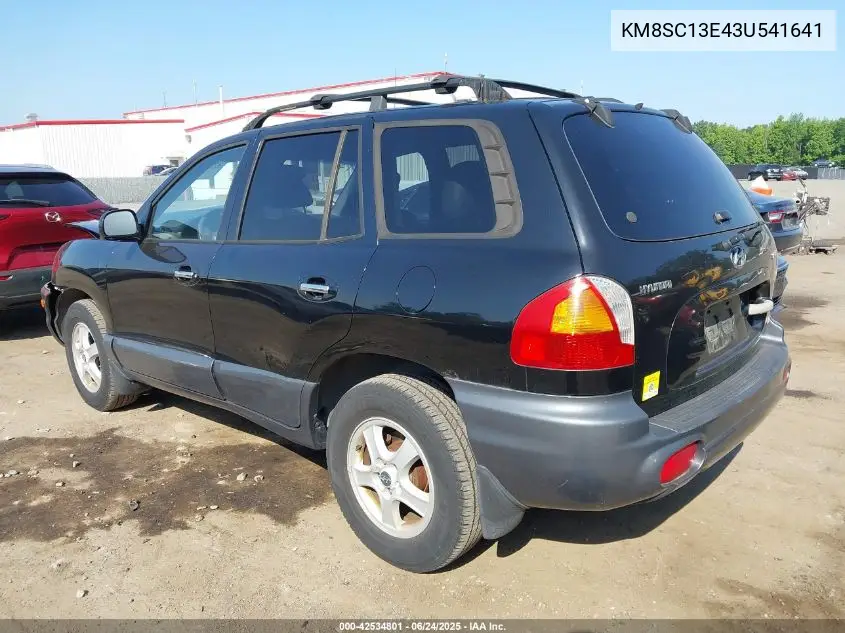 2003 Hyundai Santa Fe Gls/Lx VIN: KM8SC13E43U541641 Lot: 42534801