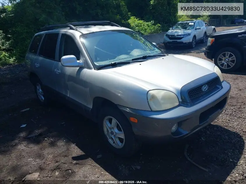 2003 Hyundai Santa Fe Gls/Lx VIN: KM8SC73D33U429830 Lot: 42536422