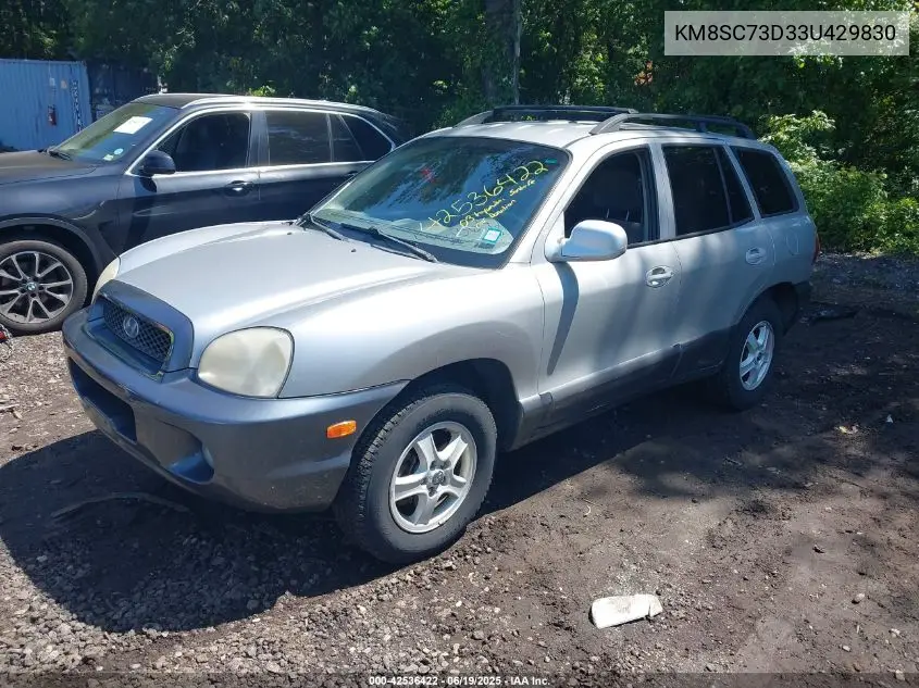 2003 Hyundai Santa Fe Gls/Lx VIN: KM8SC73D33U429830 Lot: 42536422