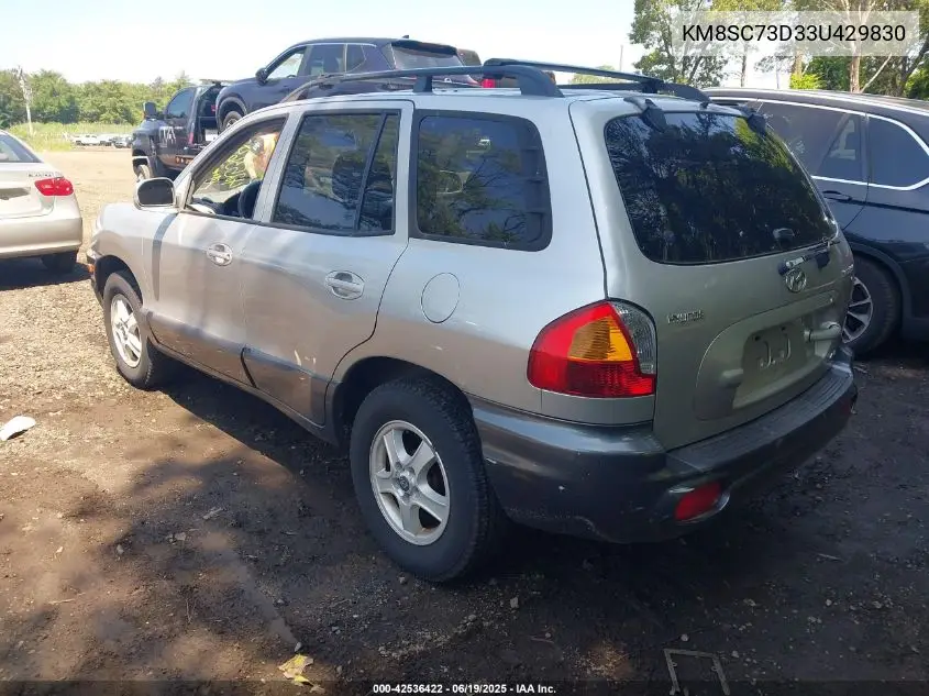 2003 Hyundai Santa Fe Gls/Lx VIN: KM8SC73D33U429830 Lot: 42536422