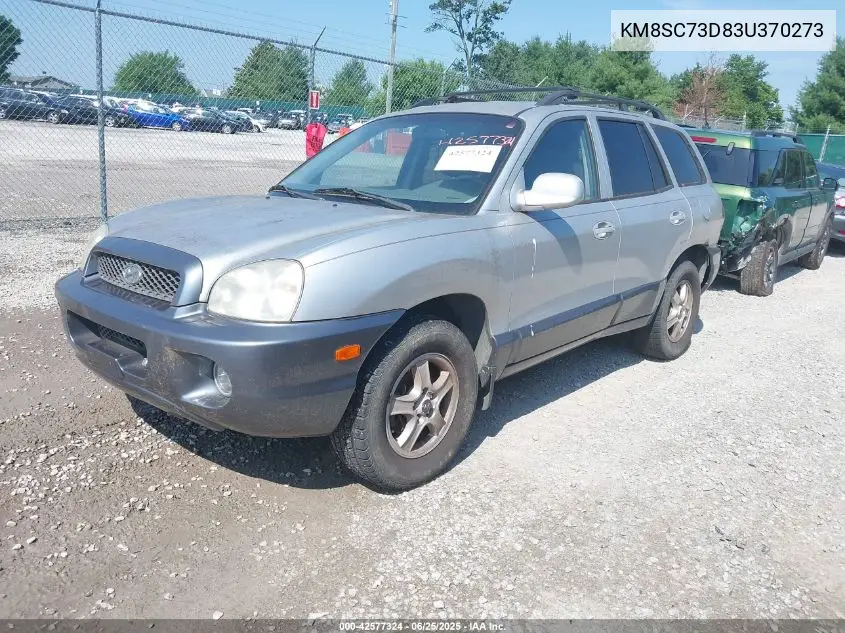 2003 Hyundai Santa Fe Gls/Lx VIN: KM8SC73D83U370273 Lot: 42577324
