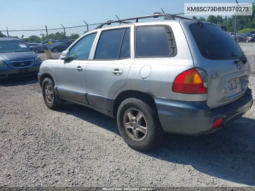 2003 Hyundai Santa Fe Gls/Lx VIN: KM8SC73D83U370273 Lot: 42577324