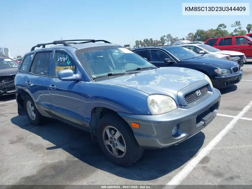 2003 Hyundai Santa Fe Gls/Lx VIN: KM8SC13D23U344409 Lot: 42620353