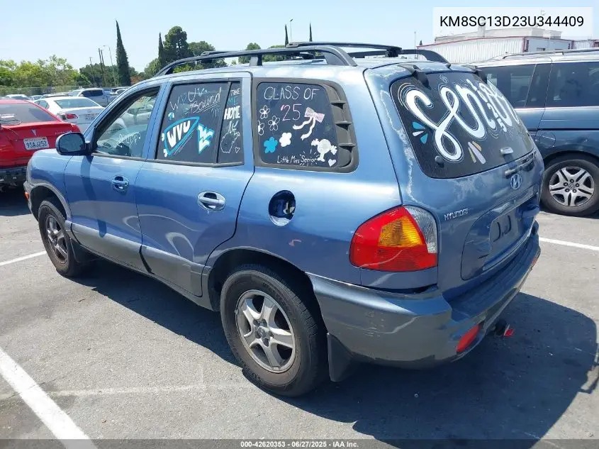 2003 Hyundai Santa Fe Gls/Lx VIN: KM8SC13D23U344409 Lot: 42620353