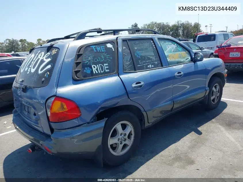 2003 Hyundai Santa Fe Gls/Lx VIN: KM8SC13D23U344409 Lot: 42620353