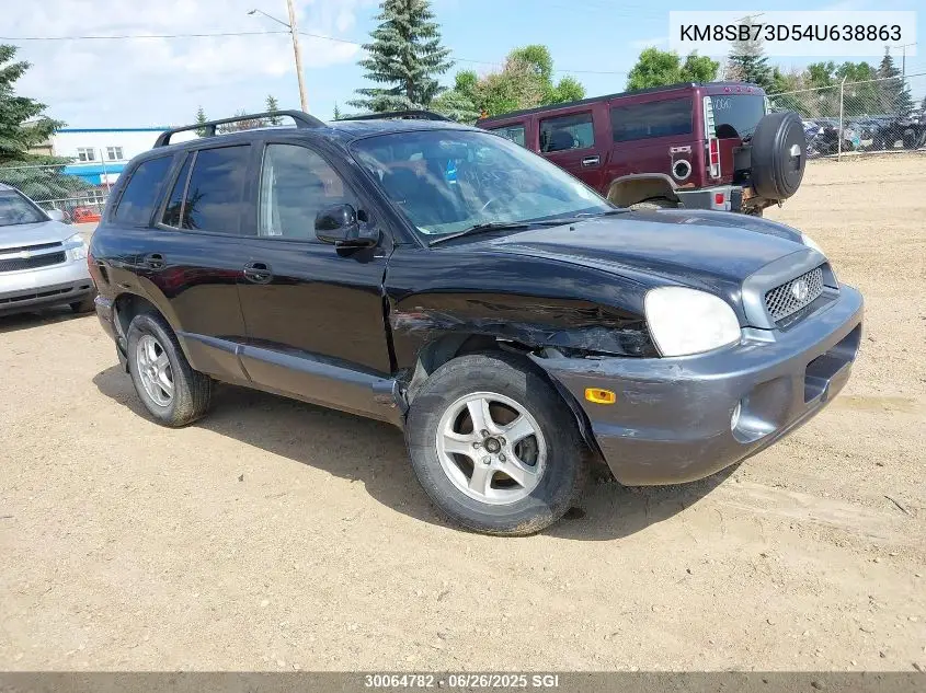 2004 Hyundai Santa Fe VIN: KM8SB73D54U638863 Lot: 30064782