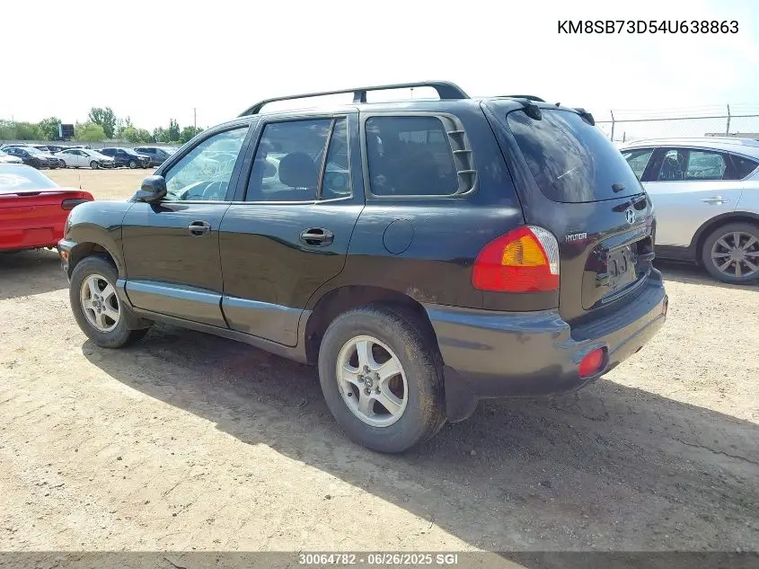 2004 Hyundai Santa Fe VIN: KM8SB73D54U638863 Lot: 30064782