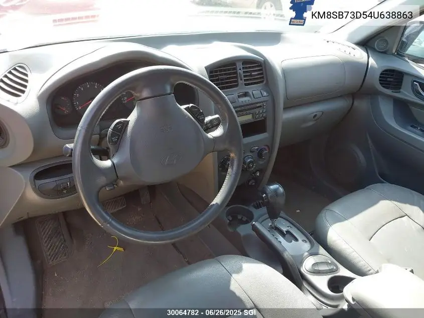 2004 Hyundai Santa Fe VIN: KM8SB73D54U638863 Lot: 30064782