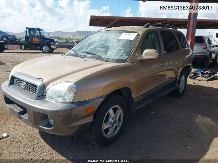 2004 Hyundai Santa Fe Gls/Lx VIN: KM8SC13EX4U788017 Lot: 42031630