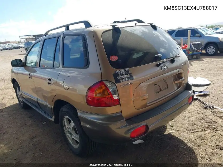 2004 Hyundai Santa Fe Gls/Lx VIN: KM8SC13EX4U788017 Lot: 42031630