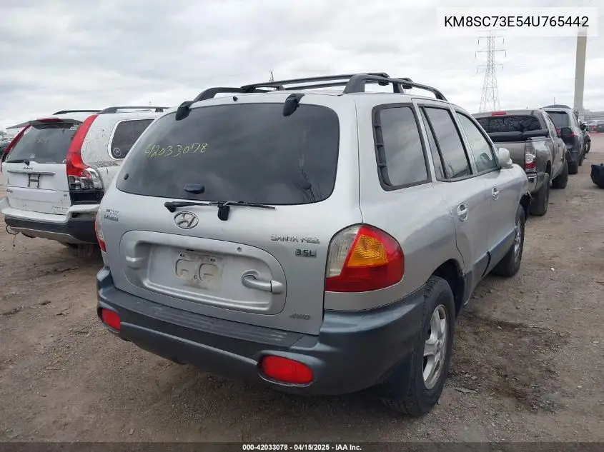2004 Hyundai Santa Fe Gls/Lx VIN: KM8SC73E54U765442 Lot: 42033078