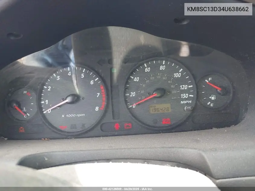 2004 Hyundai Santa Fe Gls VIN: KM8SC13D34U638662 Lot: 42126589