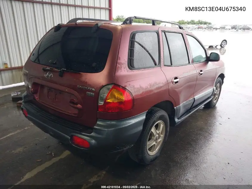 2004 Hyundai Santa Fe Gls/Lx VIN: KM8SC13E04U675340 Lot: 42181034