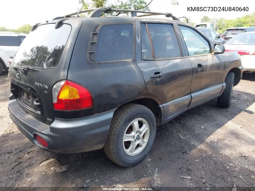 2004 Hyundai Santa Fe Gls VIN: KM8SC73D24U840640 Lot: 42468830