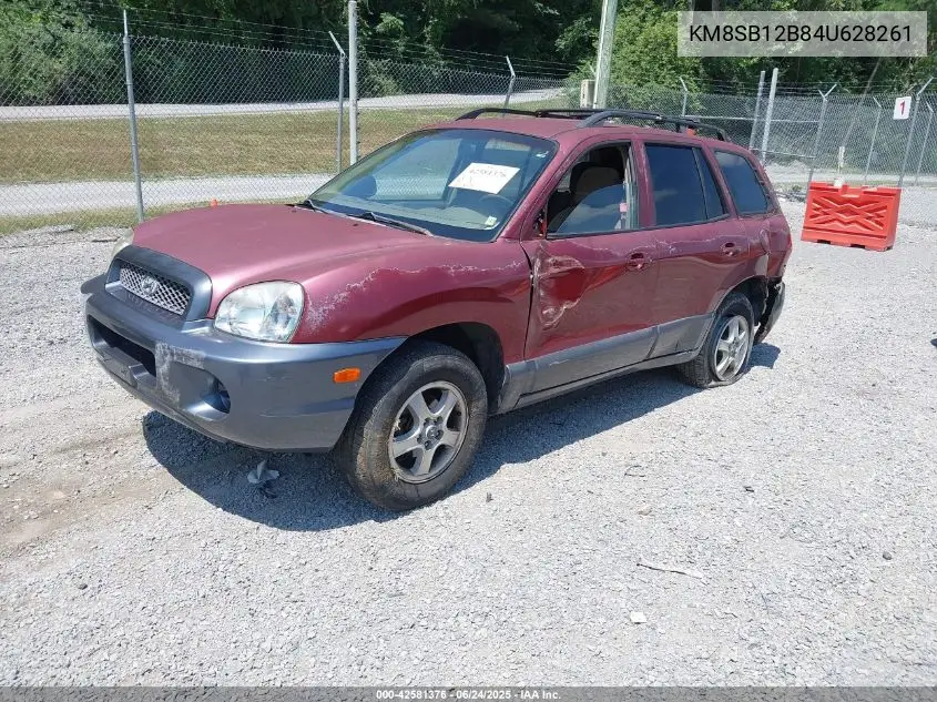 2004 Hyundai Santa Fe VIN: KM8SB12B84U628261 Lot: 42581376