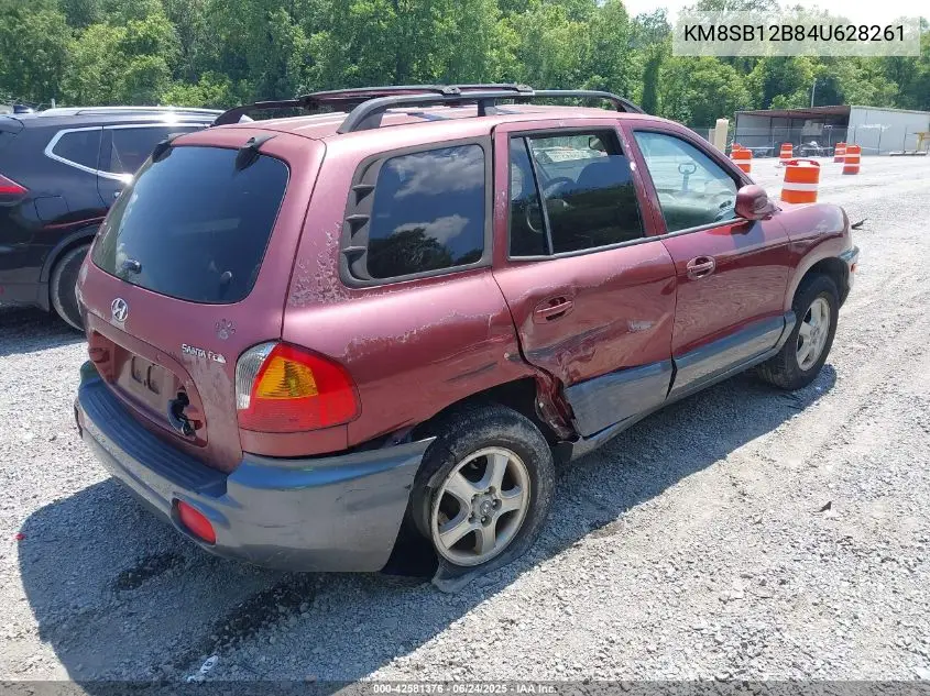 2004 Hyundai Santa Fe VIN: KM8SB12B84U628261 Lot: 42581376