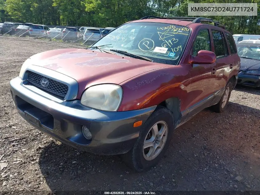 2004 Hyundai Santa Fe Gls VIN: KM8SC73D24U771724 Lot: 42582528