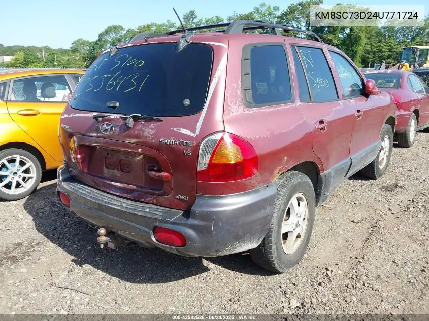 2004 Hyundai Santa Fe Gls VIN: KM8SC73D24U771724 Lot: 42582528