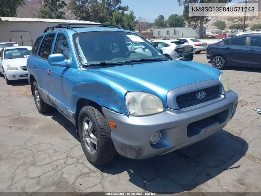 2004 Hyundai Santa Fe Gls/Lx VIN: KM8SC13E84U571243 Lot: 42598381