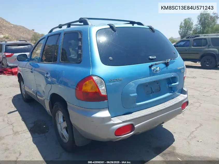 2004 Hyundai Santa Fe Gls/Lx VIN: KM8SC13E84U571243 Lot: 42598381