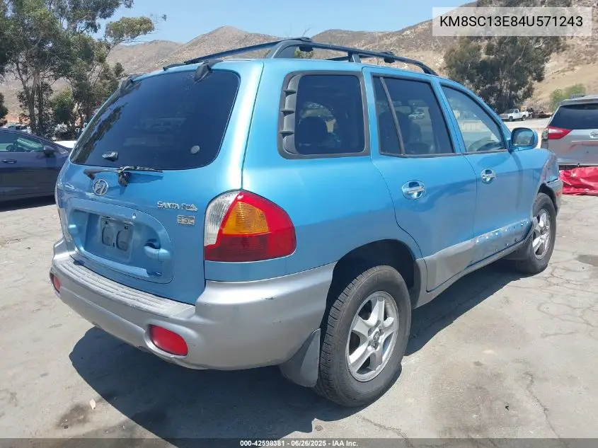 2004 Hyundai Santa Fe Gls/Lx VIN: KM8SC13E84U571243 Lot: 42598381