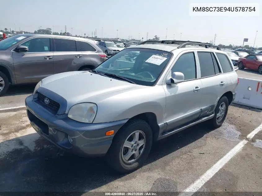 2004 Hyundai Santa Fe Gls/Lx VIN: KM8SC73E94U578754 Lot: 42605948
