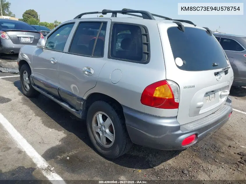 2004 Hyundai Santa Fe Gls/Lx VIN: KM8SC73E94U578754 Lot: 42605948