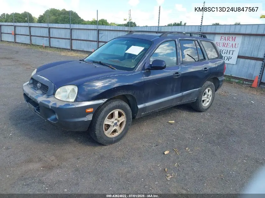 2004 Hyundai Santa Fe Gls VIN: KM8SC13D24U847567 Lot: 42624822