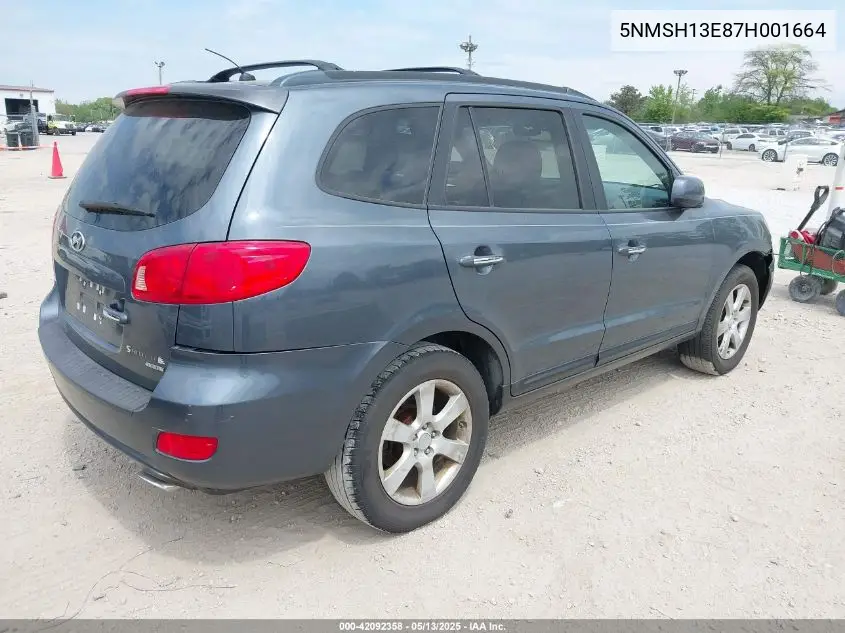 2007 Hyundai Santa Fe Limited/Se VIN: 5NMSH13E87H001664 Lot: 42092358