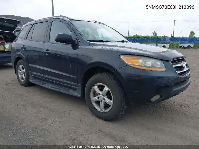 2008 Hyundai Santa Fe VIN: 5NMSG73E68H213096 Lot: 12351809