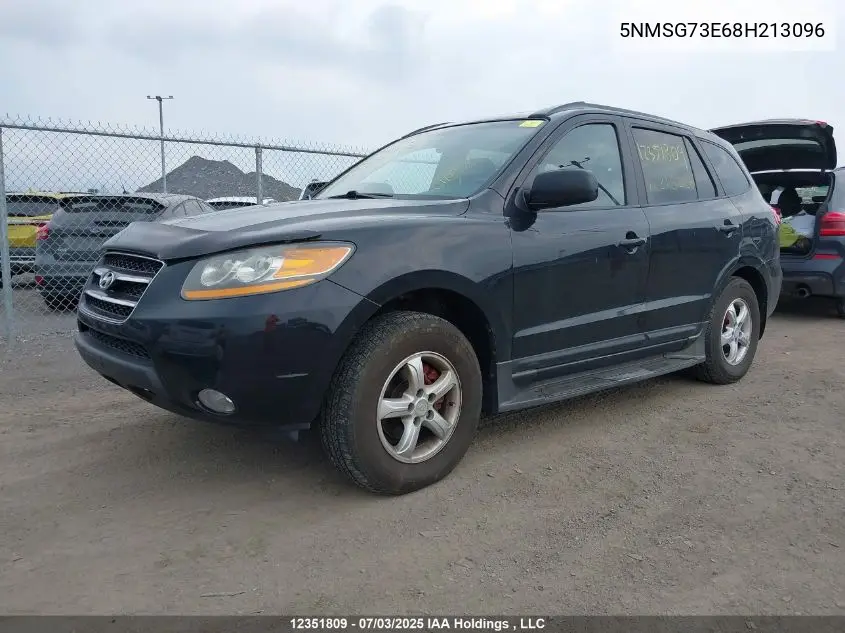 2008 Hyundai Santa Fe VIN: 5NMSG73E68H213096 Lot: 12351809