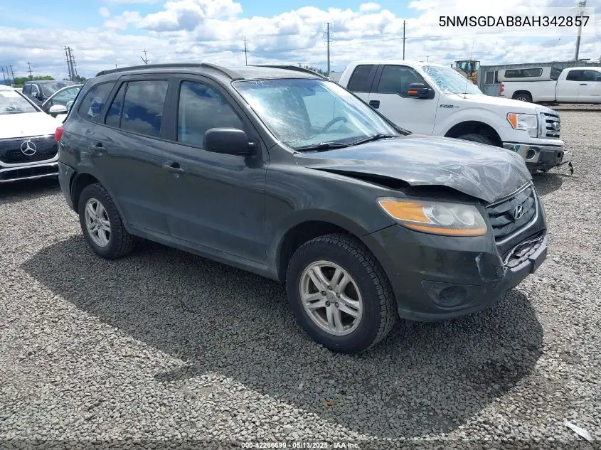 2010 Hyundai Santa Fe Gls VIN: 5NMSGDAB8AH342857 Lot: 42266699