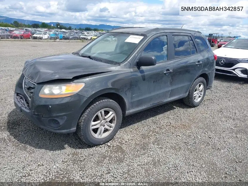 2010 Hyundai Santa Fe Gls VIN: 5NMSGDAB8AH342857 Lot: 42266699