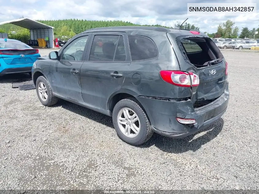 2010 Hyundai Santa Fe Gls VIN: 5NMSGDAB8AH342857 Lot: 42266699