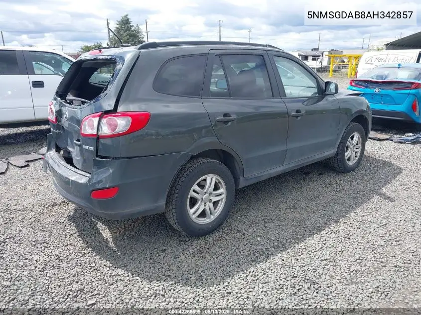 2010 Hyundai Santa Fe Gls VIN: 5NMSGDAB8AH342857 Lot: 42266699