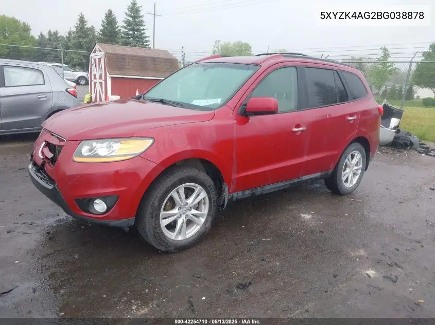 2011 Hyundai Santa Fe Limited V6 VIN: 5XYZK4AG2BG038878 Lot: 42254710