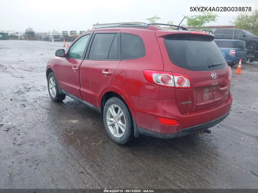 2011 Hyundai Santa Fe Limited V6 VIN: 5XYZK4AG2BG038878 Lot: 42254710