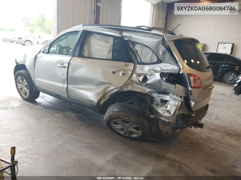 2011 Hyundai Santa Fe Limited V6 VIN: 5XYZKDAG6BG084746 Lot: 42256581