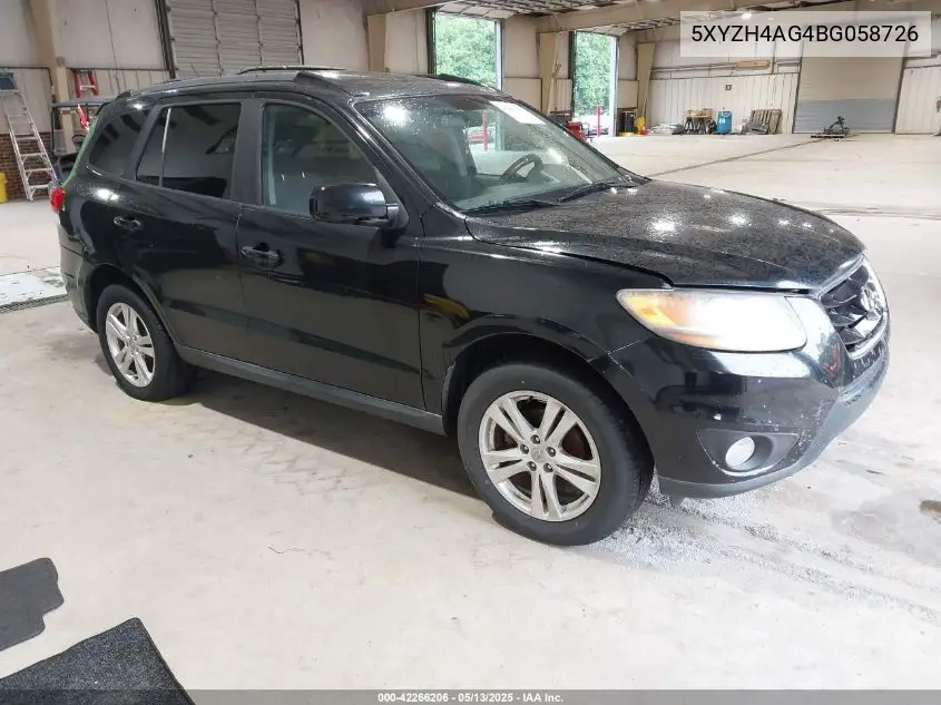 2011 Hyundai Santa Fe Se VIN: 5XYZH4AG4BG058726 Lot: 42266206
