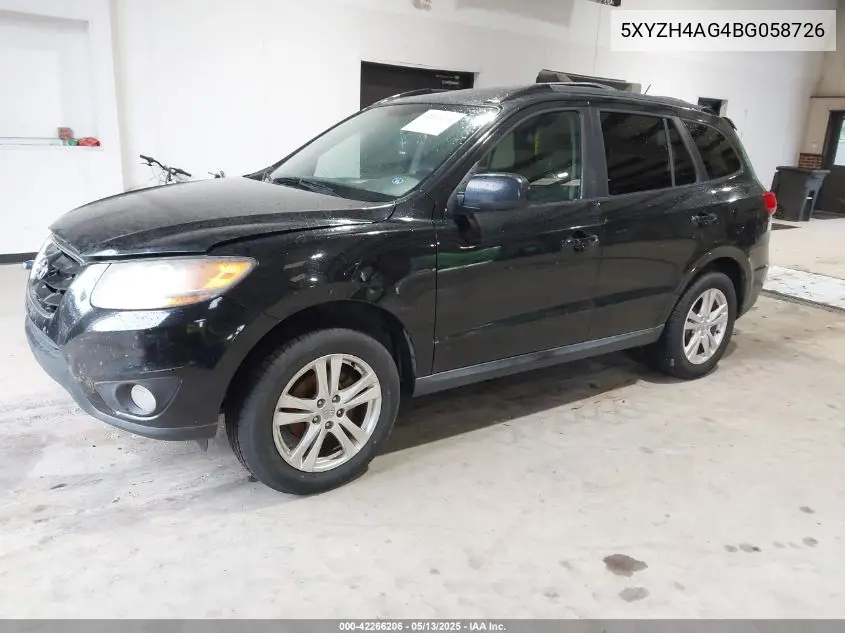 2011 Hyundai Santa Fe Se VIN: 5XYZH4AG4BG058726 Lot: 42266206