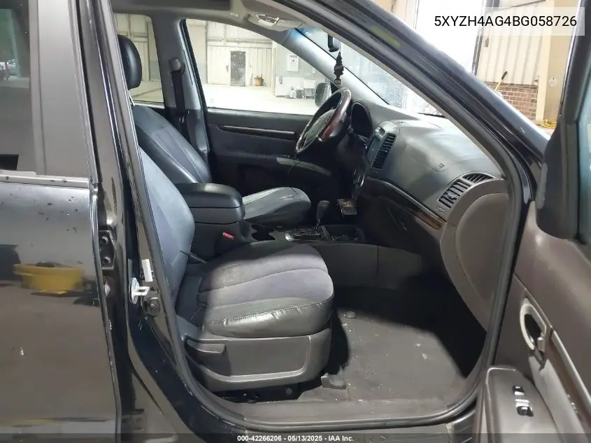2011 Hyundai Santa Fe Se VIN: 5XYZH4AG4BG058726 Lot: 42266206