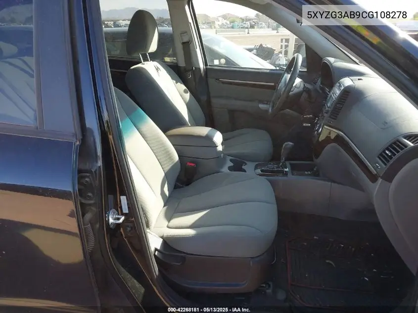 2012 Hyundai Santa Fe Gls VIN: 5XYZG3AB9CG108278 Lot: 42268181